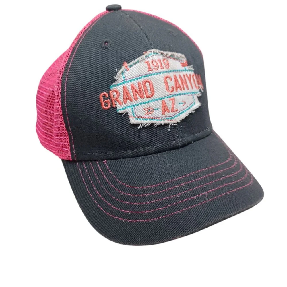 Grand Canyon AZ Ball Cap Ouray Sportswear Snap Back Hat Pink Gray Size Youth